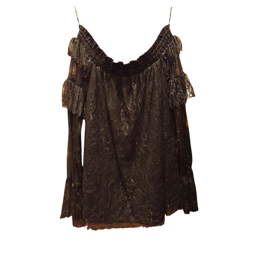 Homage Women's Brown and Black Blouse